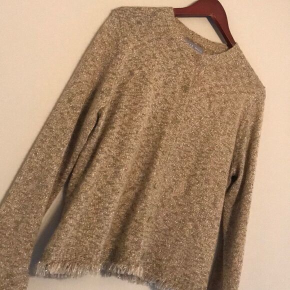 Kate Hill Gold Metallic Cardigan - Size Large - Picture 1 of 13
